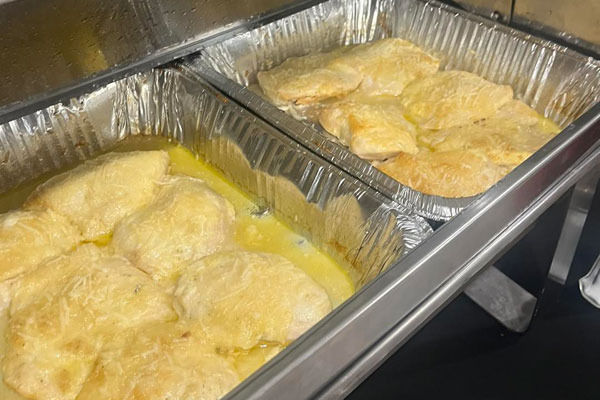 Chef Steve, The Professional Caterer & Celebrations Banquet Room - Parmesan Sauce Chicken(5) With Loaded Cauliflower Casserole